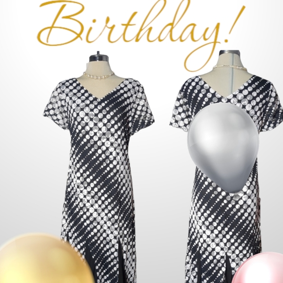 *New* MACCINE Luxury Black and White Polka Dot Dress Size XL - Picture 7 of 15